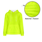 Men's Fluorescent Yellow Solid Flannel Hoodie