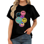 Women's Multi Smile Streetwear Classic Fit T-shirt