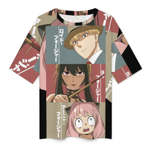 Women's Spy X Family Frame Anime Oversized T-shirt
