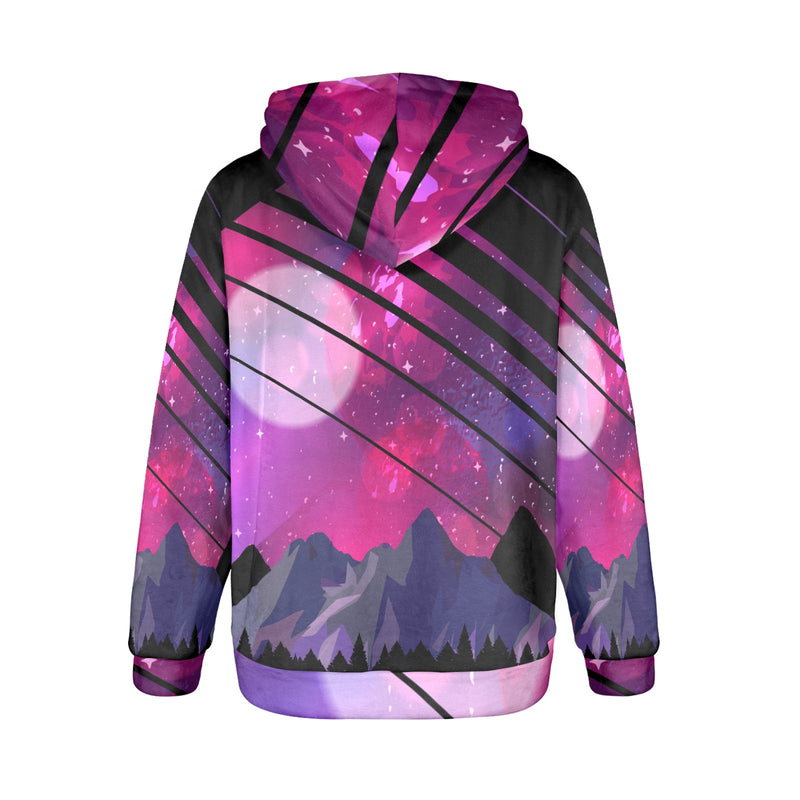 Women's Cosmic Terrain Abstract Flannel Hoodie