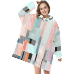 Women's Patchwork Abstract Blanket Hoodie