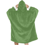 Women's Camouflage Green Solid Blanket Hoodie