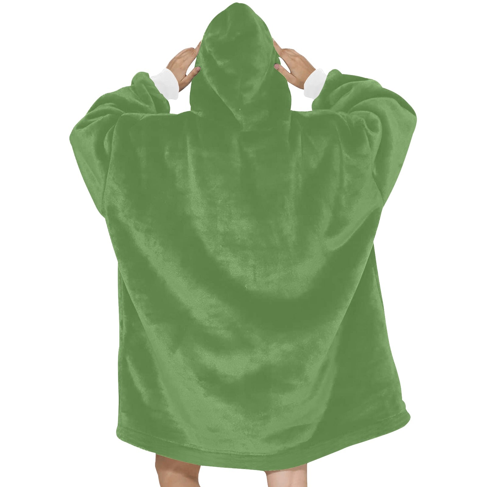 Women's Camouflage Green Solid Blanket Hoodie