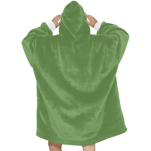 Women's Camouflage Green Solid Blanket Hoodie