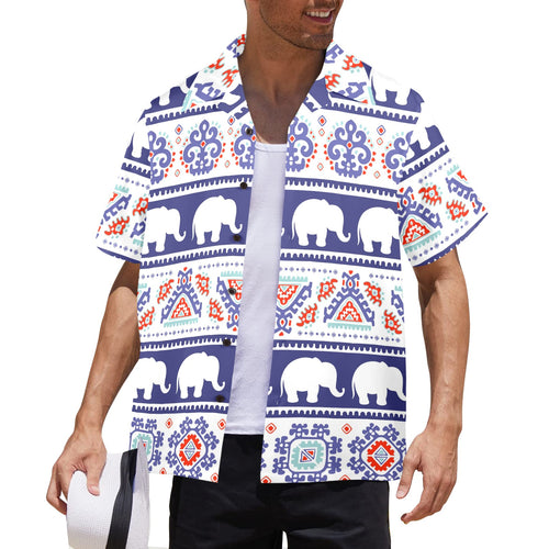 Men's Indian Paisley Pattern Abstract Half Sleeve Shirt