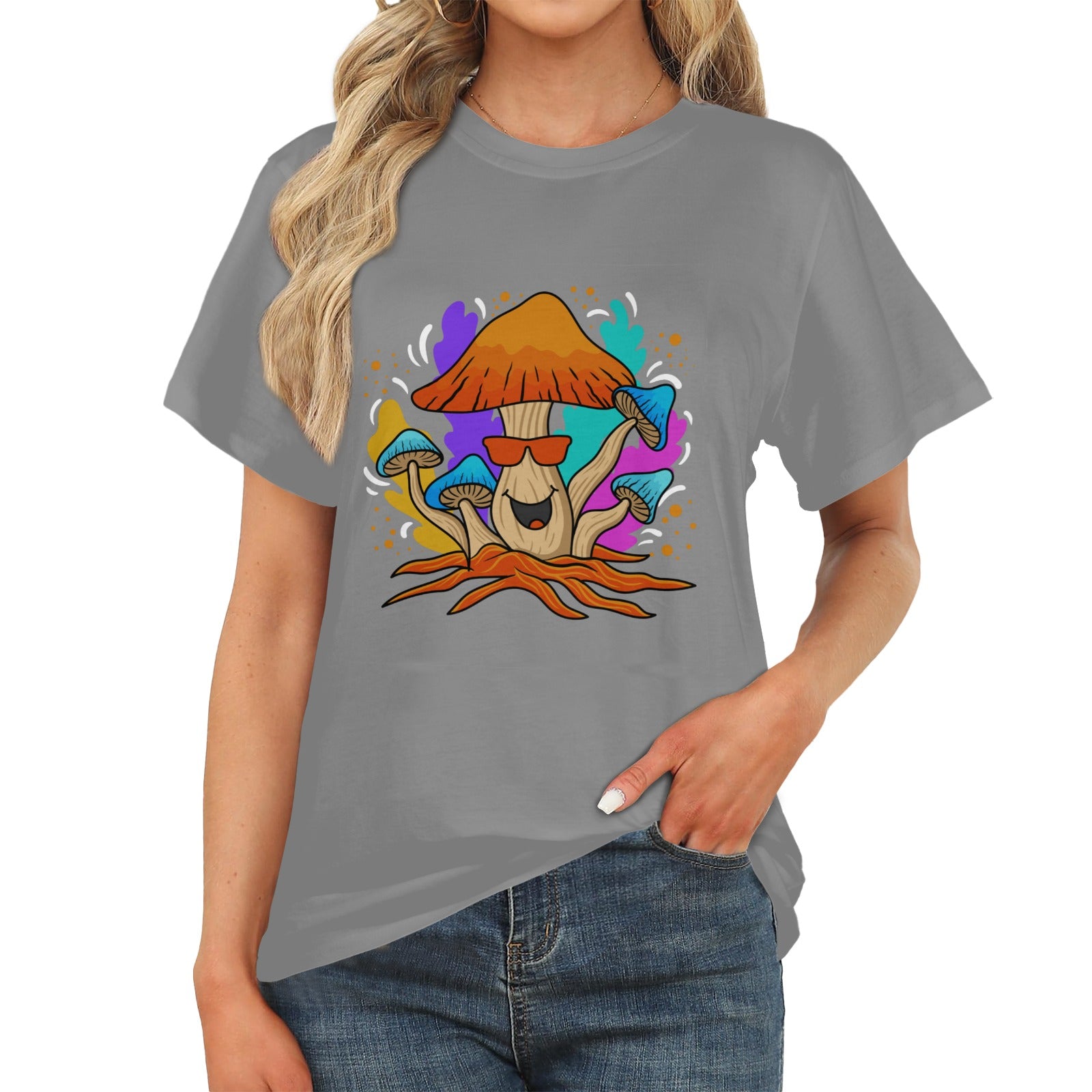 Women's Happy Mushroom Acid & Punk Classic Fit T-shirt