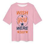Men's Wish You Were Beer Typography Oversized T-shirt