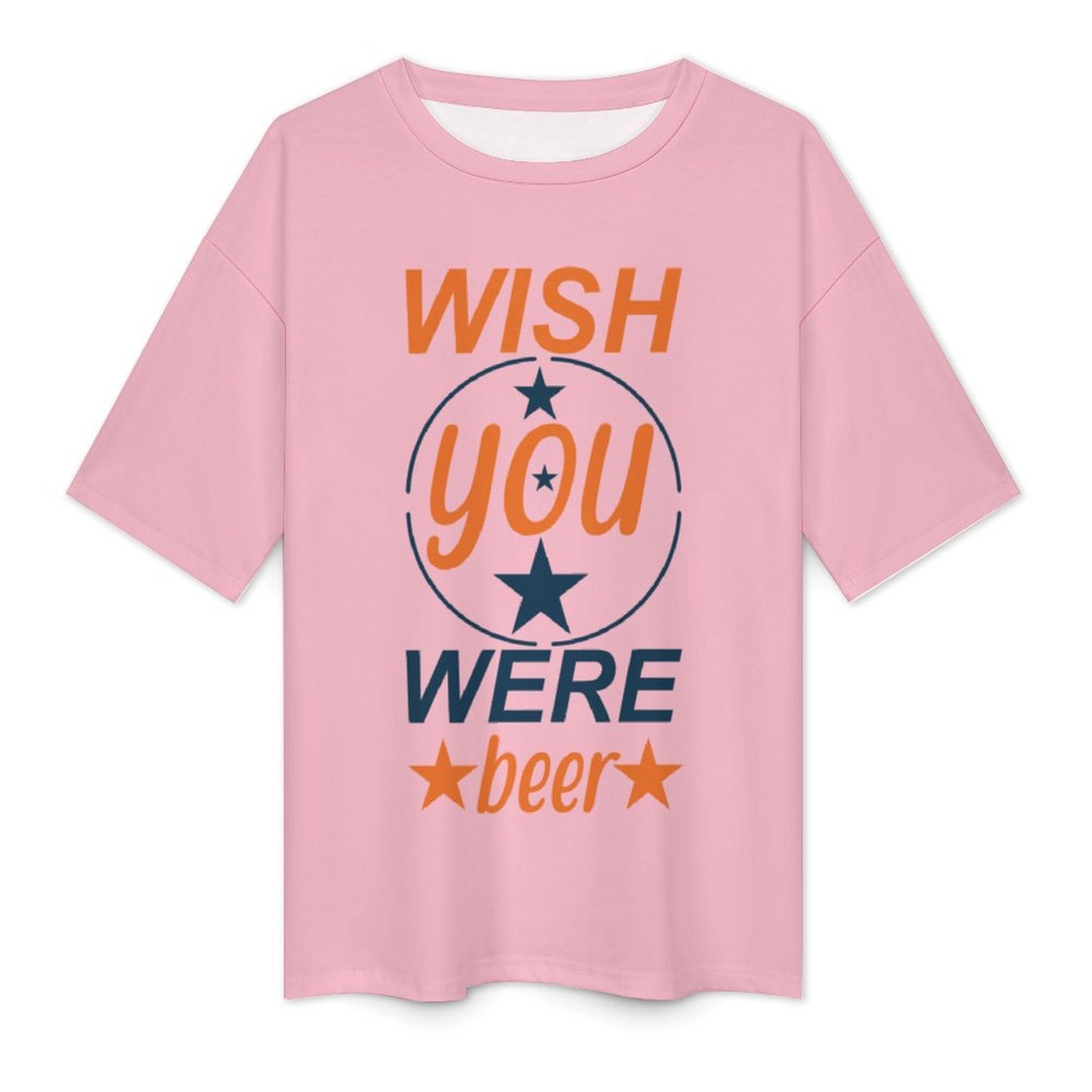Men's Wish You Were Beer Typography Oversized T-shirt