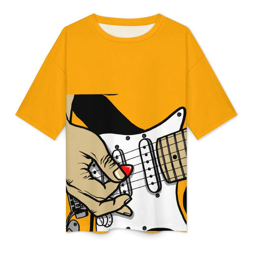 Women's Guitar Abstract Oversized T-shirt