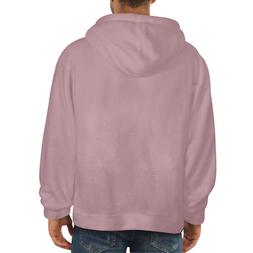 Men's Rosy Brown Solid Flannel Hoodie