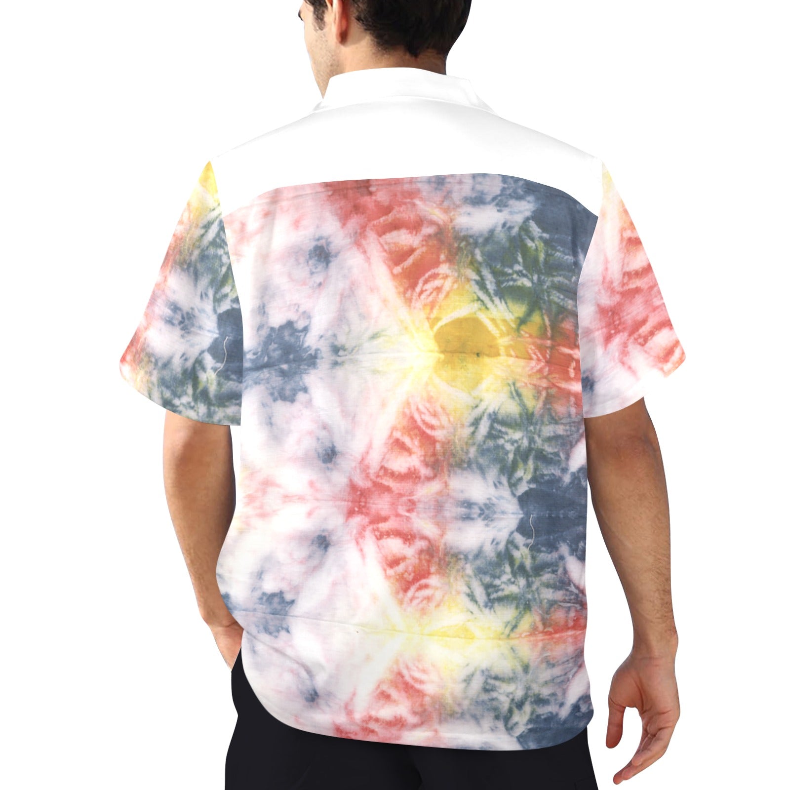 Men's Cosmo Tie-Dye Abstract Half Sleeve Shirt