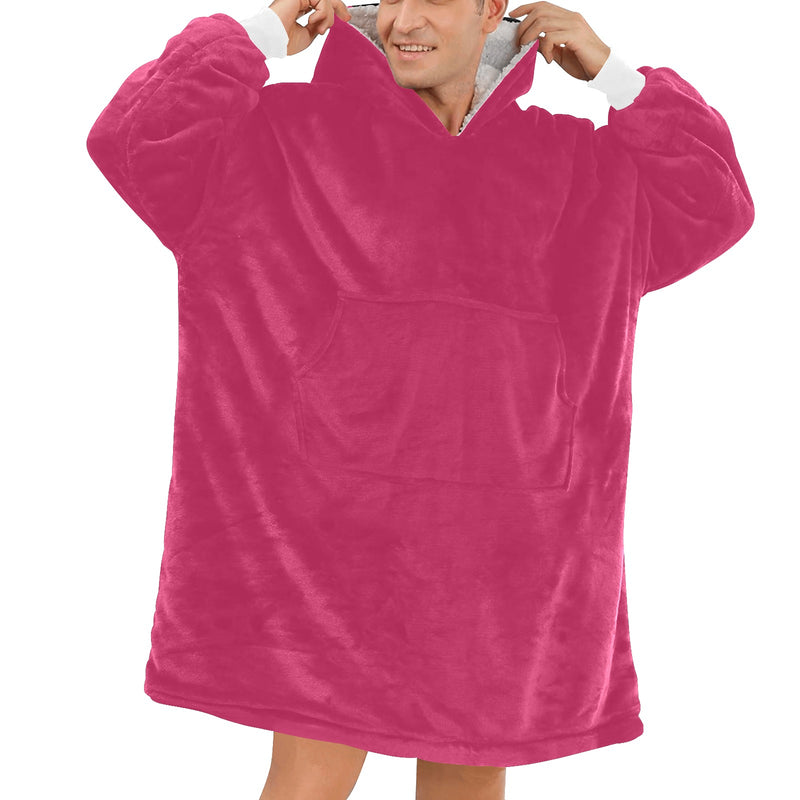 Men's Rich Maroon Solid Blanket Hoodie