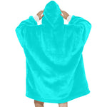 Women's Bright Turquoise Solid Blanket Hoodie