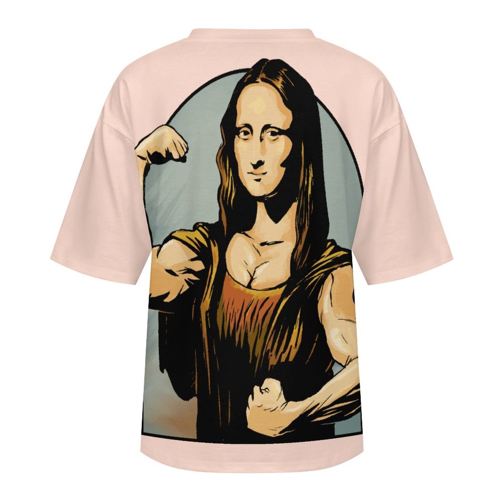 Women's Beefed Up Mona Lisa Abstract Oversized T-shirt