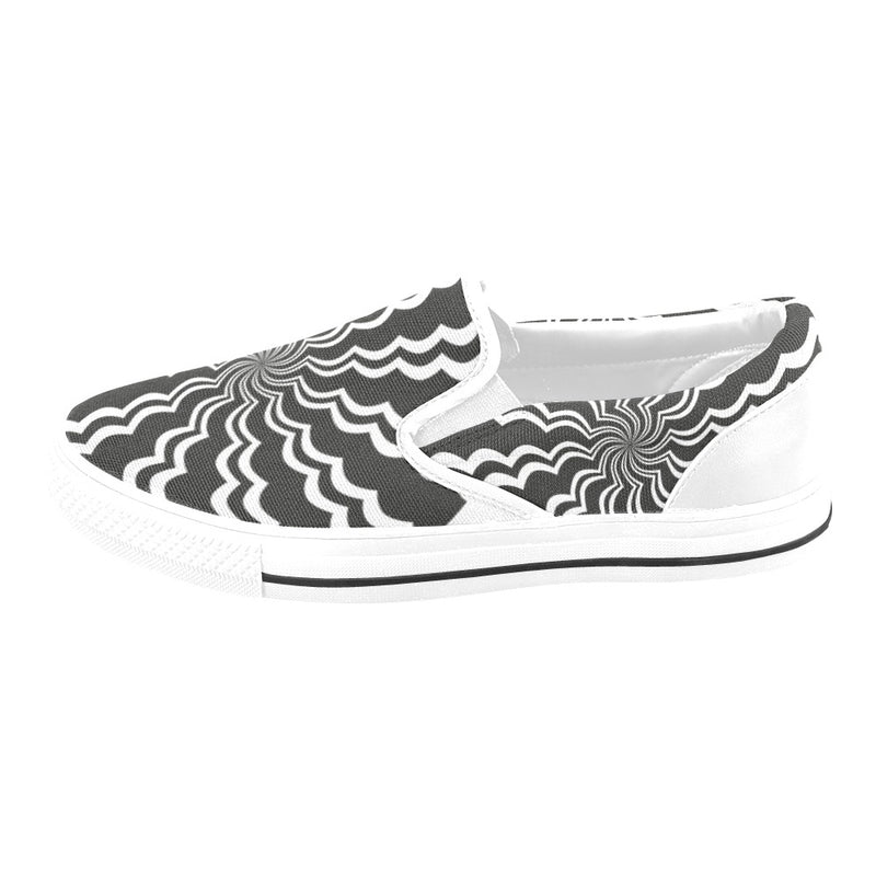 Women's Swirling Grey Vortex Abstract Slip-on Shoes