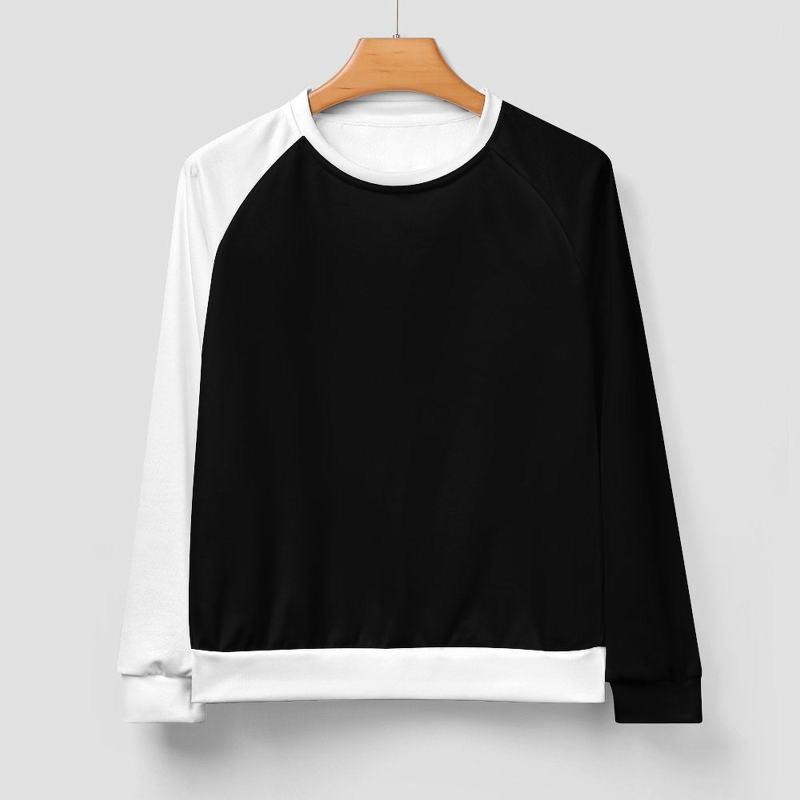 Men's Black & White Solid Sweatshirt