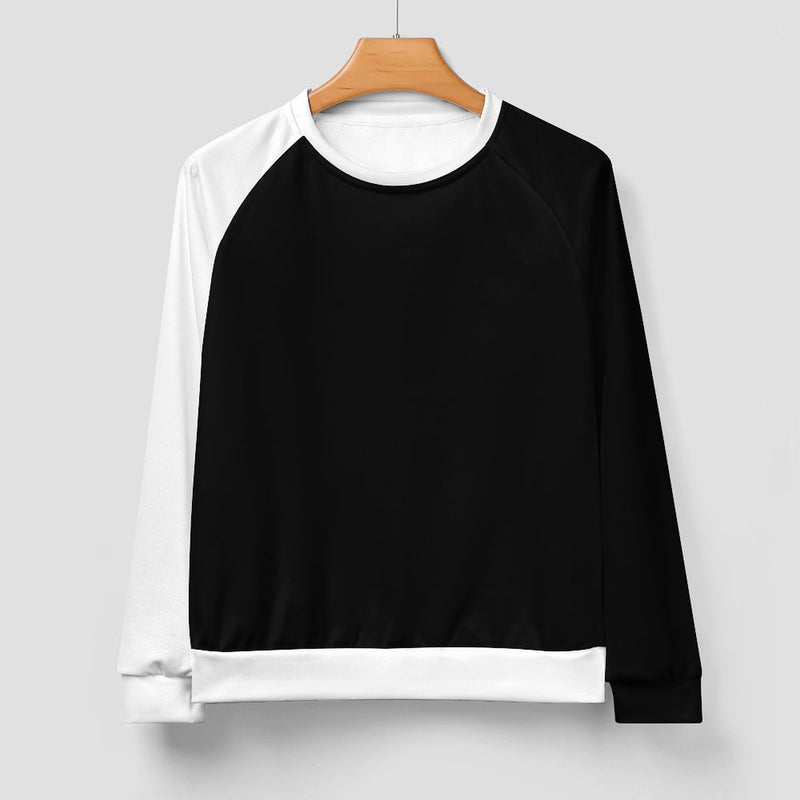 Men's Black & White Solid Sweatshirt