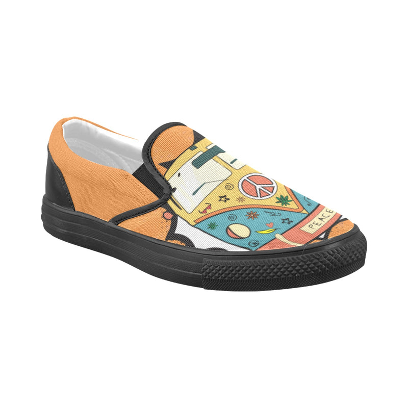 Women's Hippie Peace Van Abstract Slip-on Shoes
