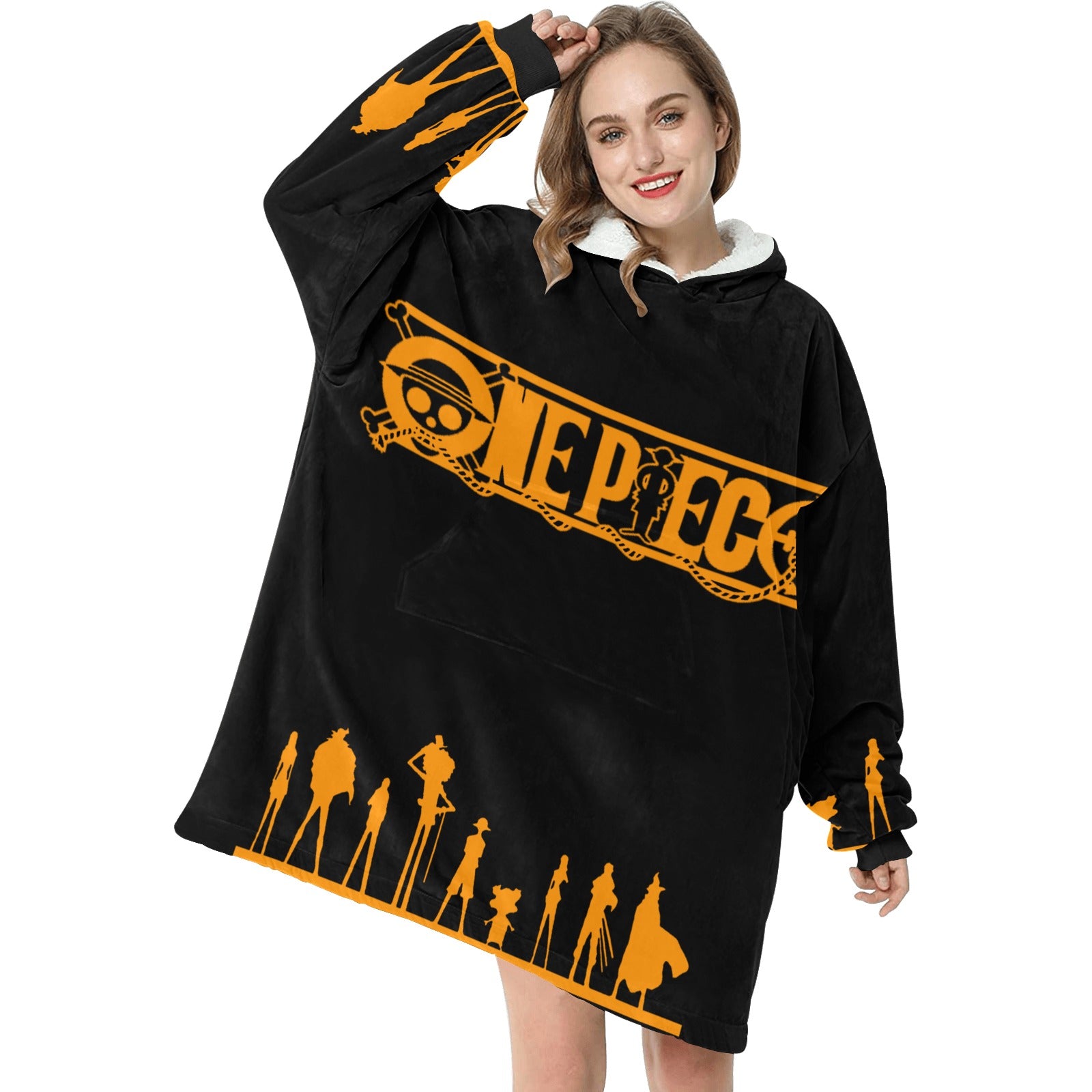 Women's One Piece Anime Blanket Hoodie