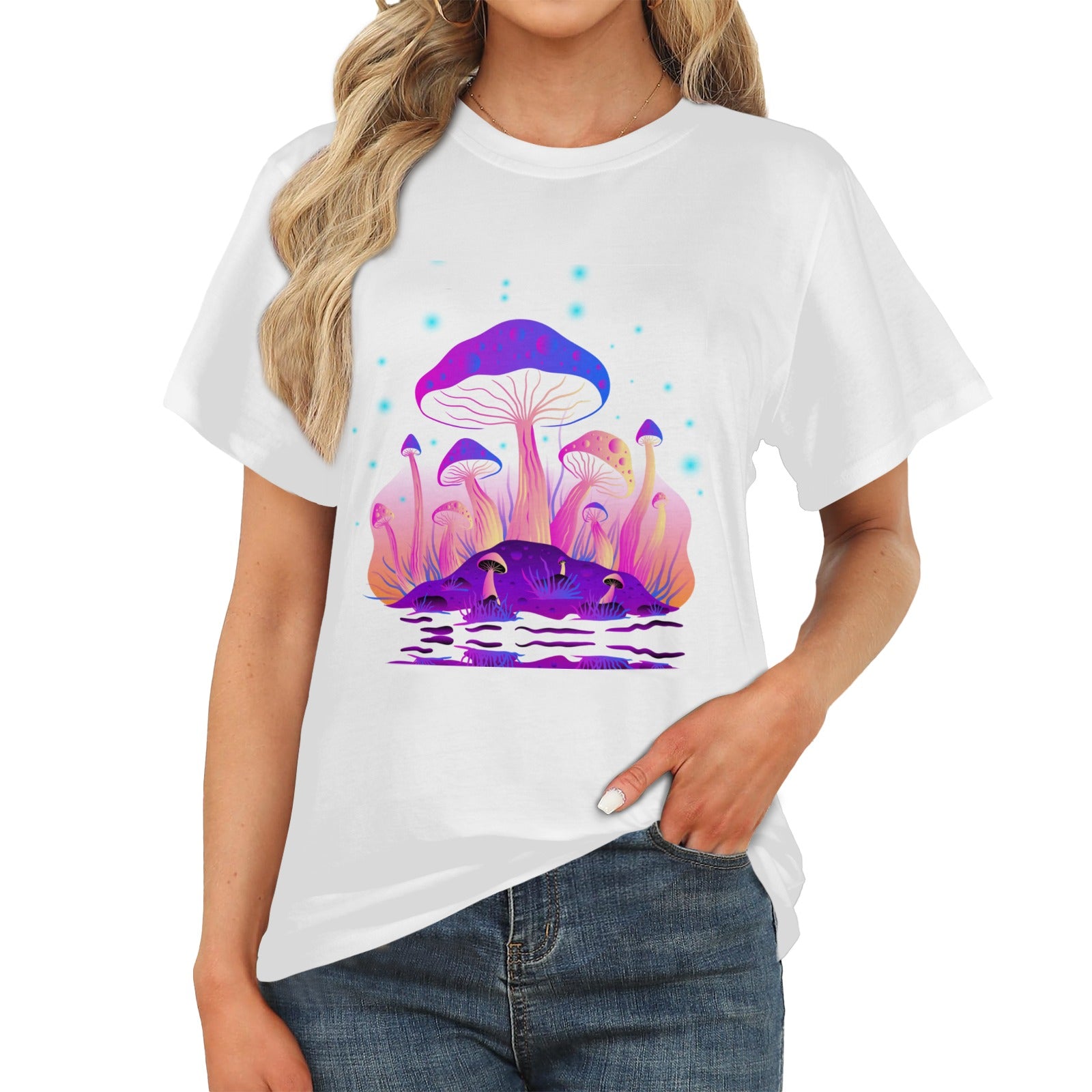 Women's Giant Mushroom Acid & Punk Classic Fit T-shirt