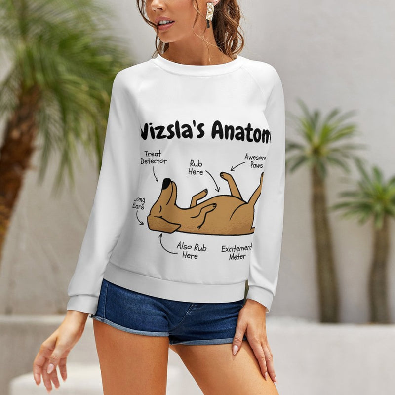 Women's Vizsla's Anatomy Abstract Sweatshirt
