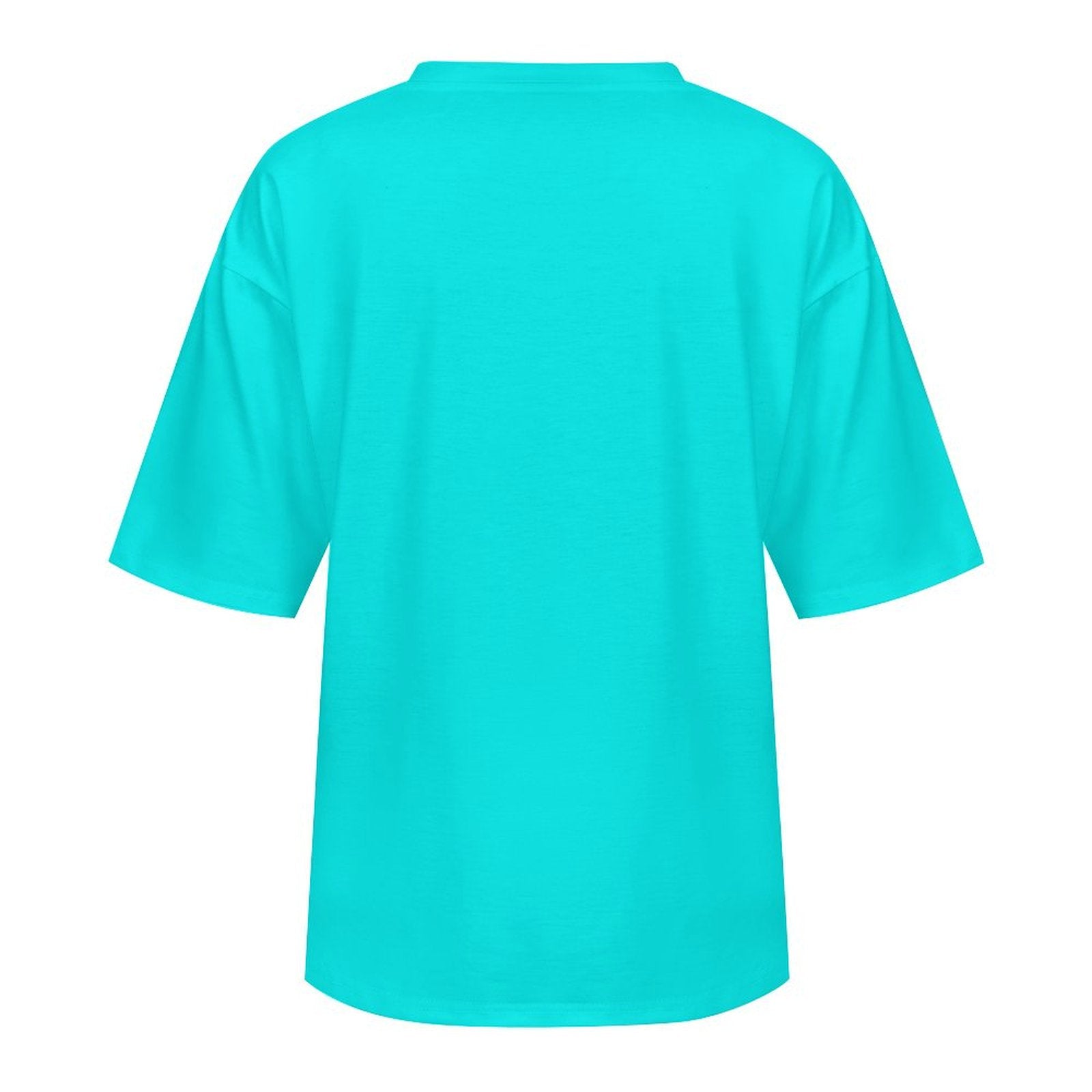 Men's Bright Turquoise Solid Oversized T-shirt