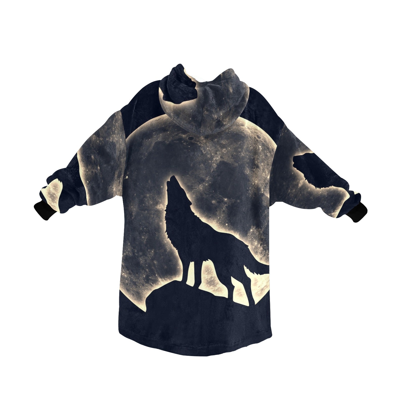 Women's Wolf Moon Abstract Blanket Hoodie