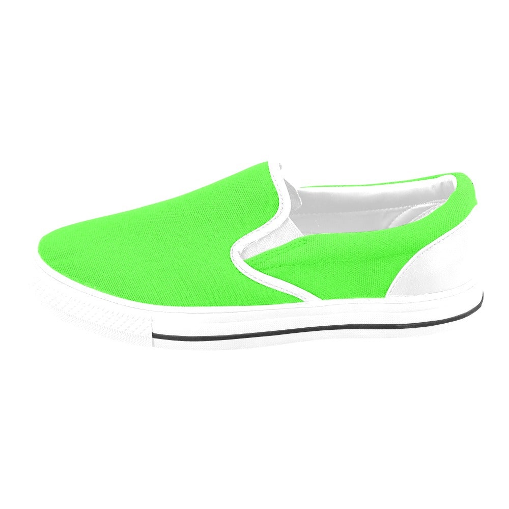 Women's Neon Green Solid Slip-on Shoes