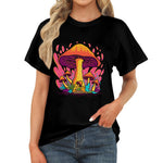 Women's Flaming Mushroom Acid & Punk Classic Fit T-shirt