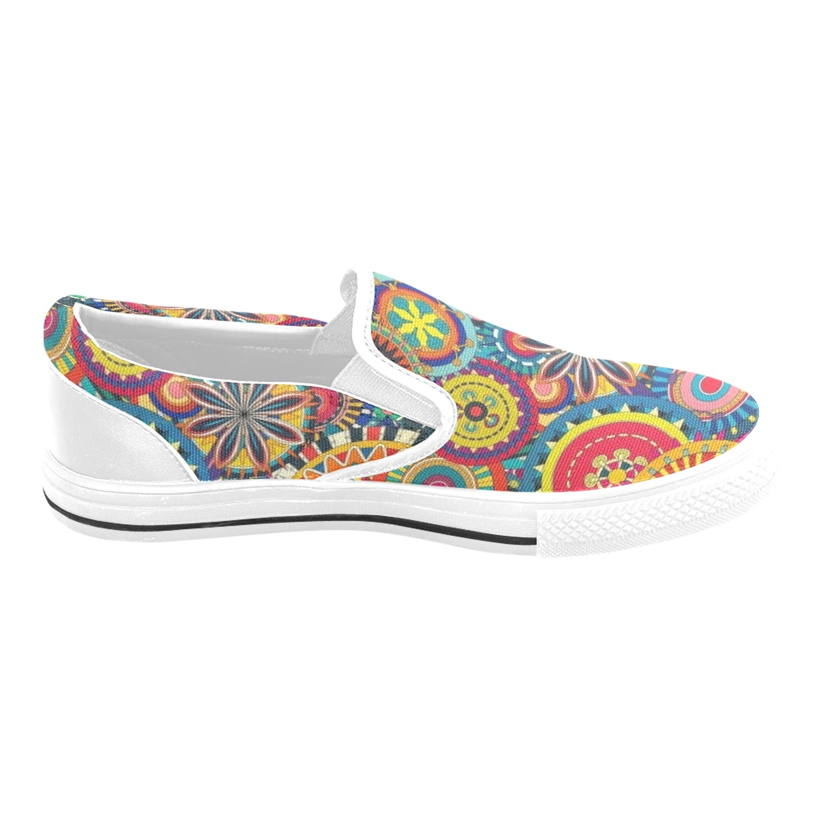 Men's Colorful Mandala Abstract Slip-on Shoes