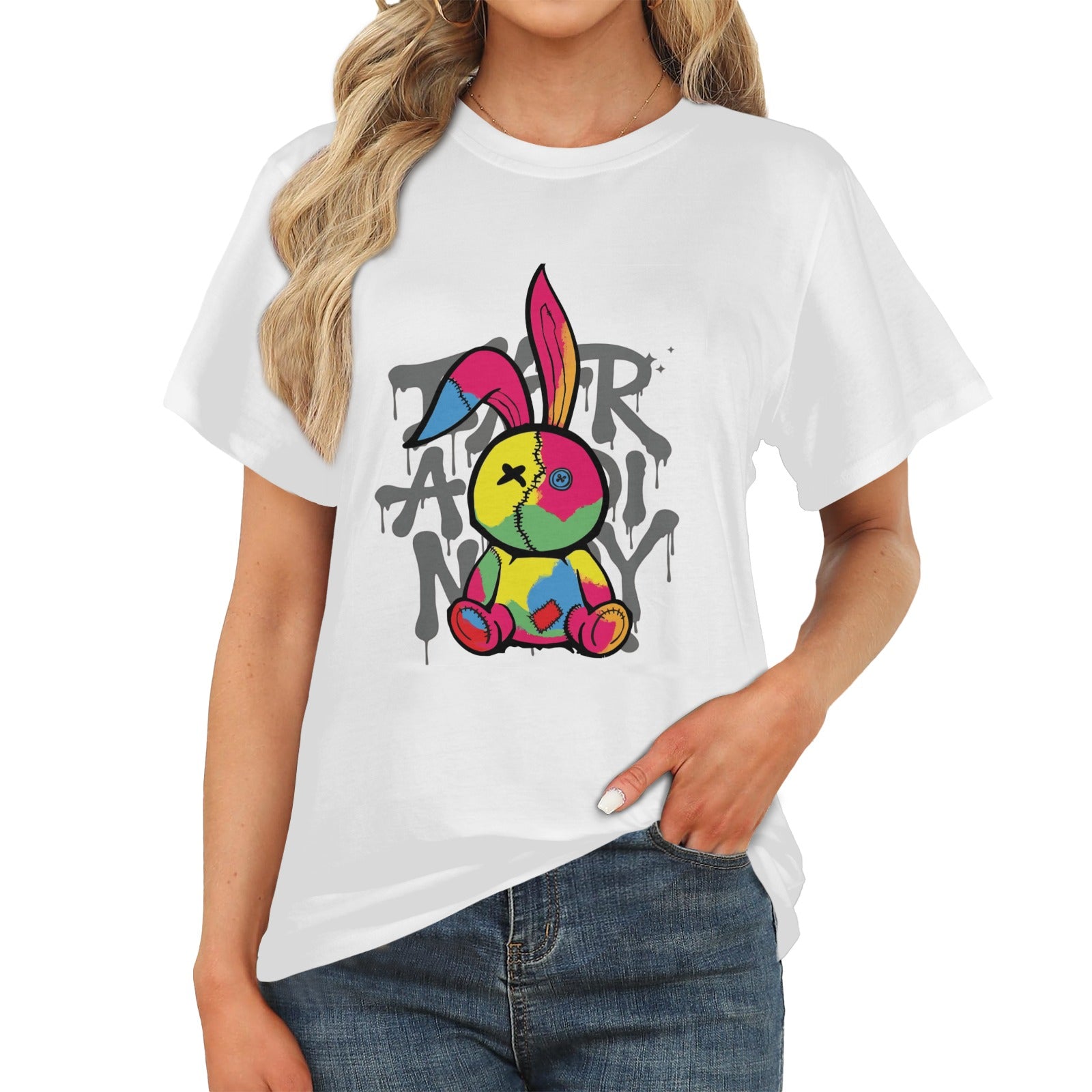 Women's Groovy Rabbit Streetwear Classic Fit T-shirt