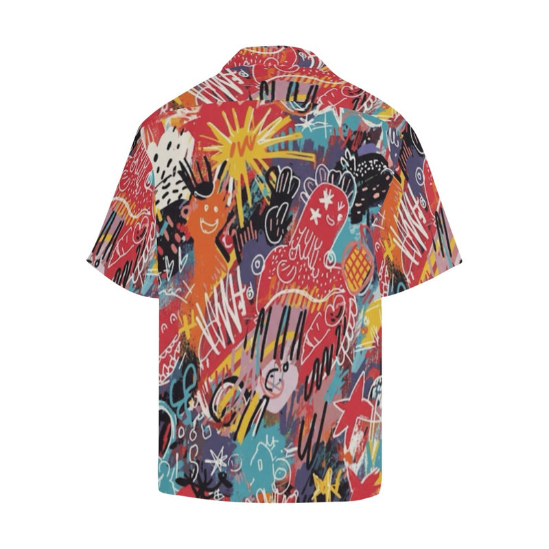 Men's Graffiti Blast Abstract Half Sleeve Shirt