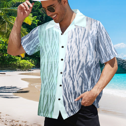 Men's Ocean Tie-Dye Abstract Half Sleeve Shirt