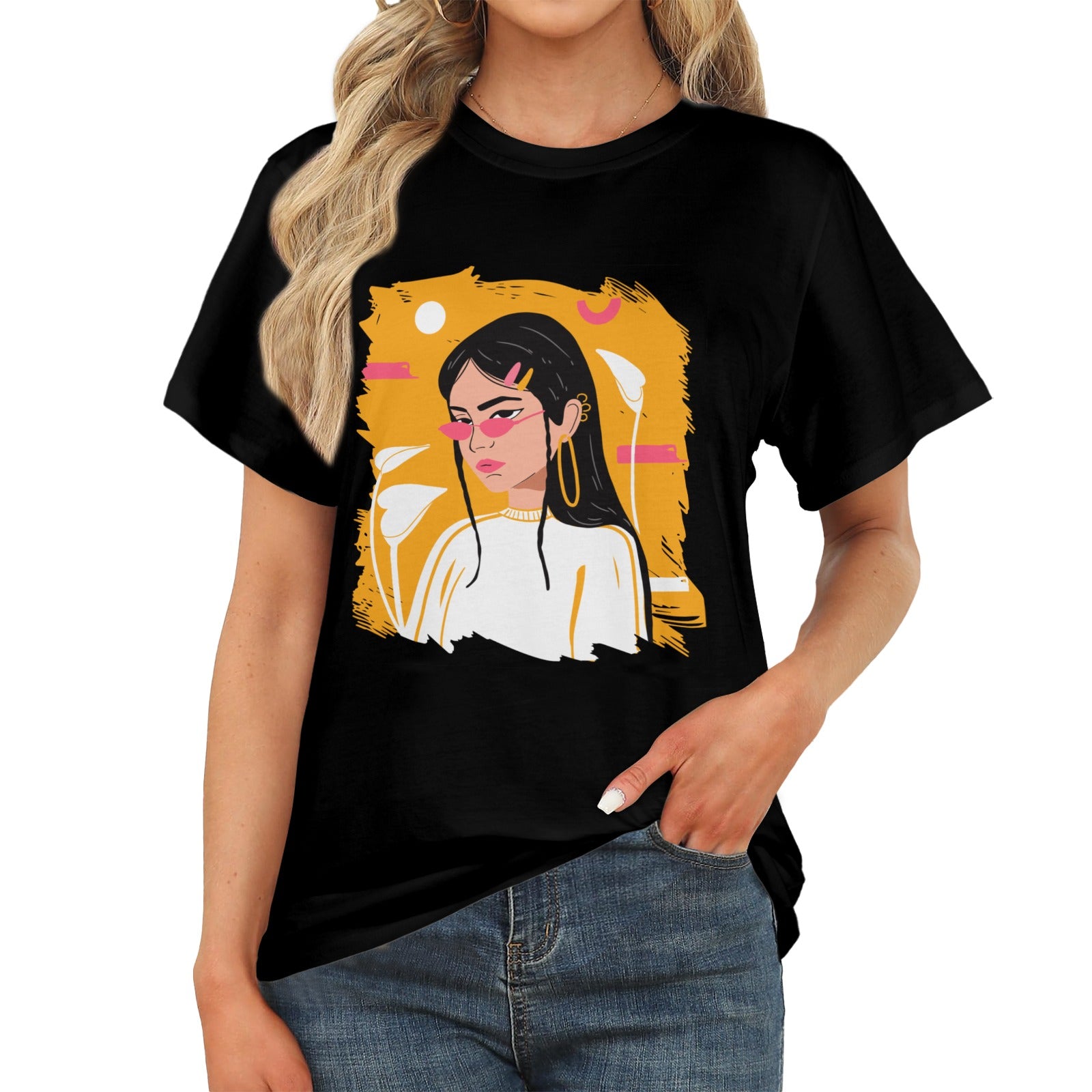 Women's Asian Lady Abstract Classic Fit T-shirt