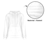 Men's White Solid Flannel Hoodie