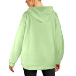 Women's Moss Green Solid Flannel Hoodie