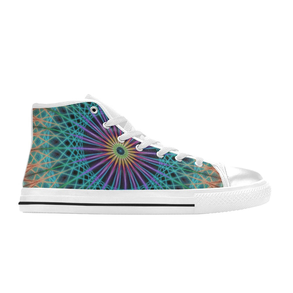 Men's Aurora Fractal Abstract High Top Shoes