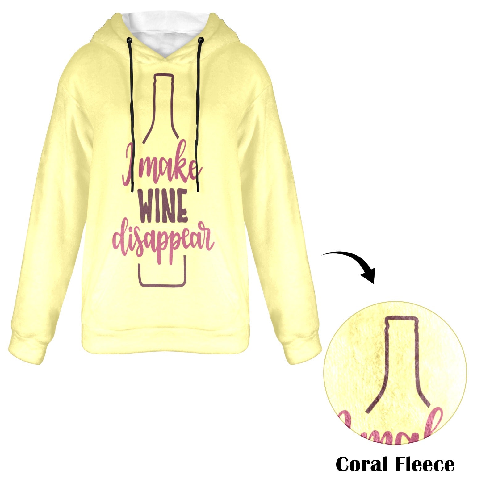 Women's Wine Magician Abstract Flannel Hoodie