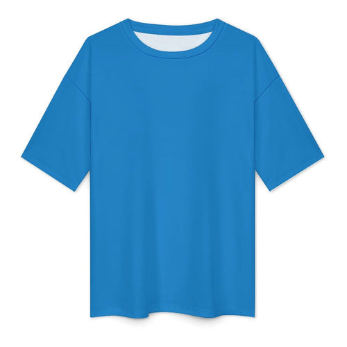Women's Steel Blue Solid Oversized T-shirt
