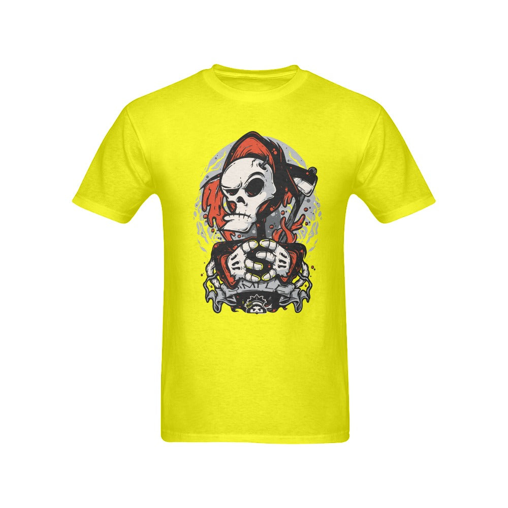 Men's Drip Skull Streetwear Classic Fit T-shirt
