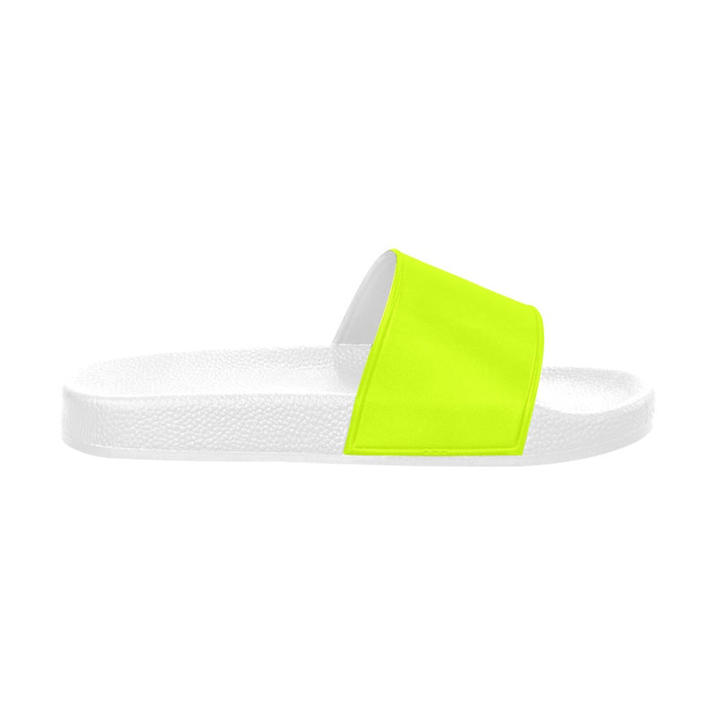 Men's Fluorescent Yellow Solid Slider Sandals