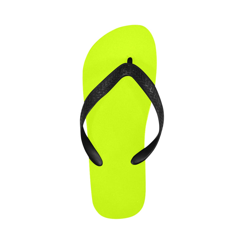 Men's Fluorescent Yellow Solid Flip Flops