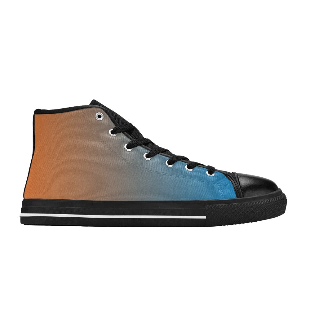 Men's Orange Blue Hue Solid High Top Shoes