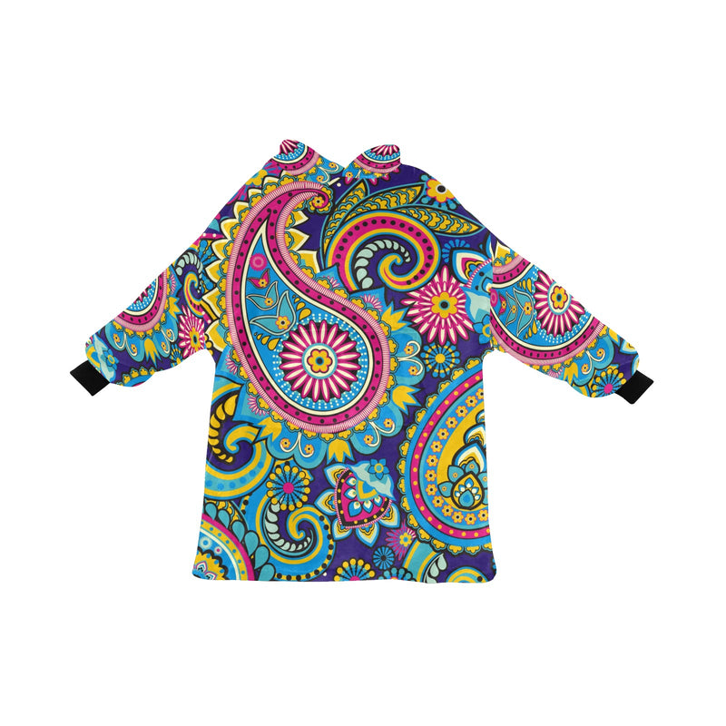 Men's Traditional Asian Paisley Elements Abstract Blanket Hoodie