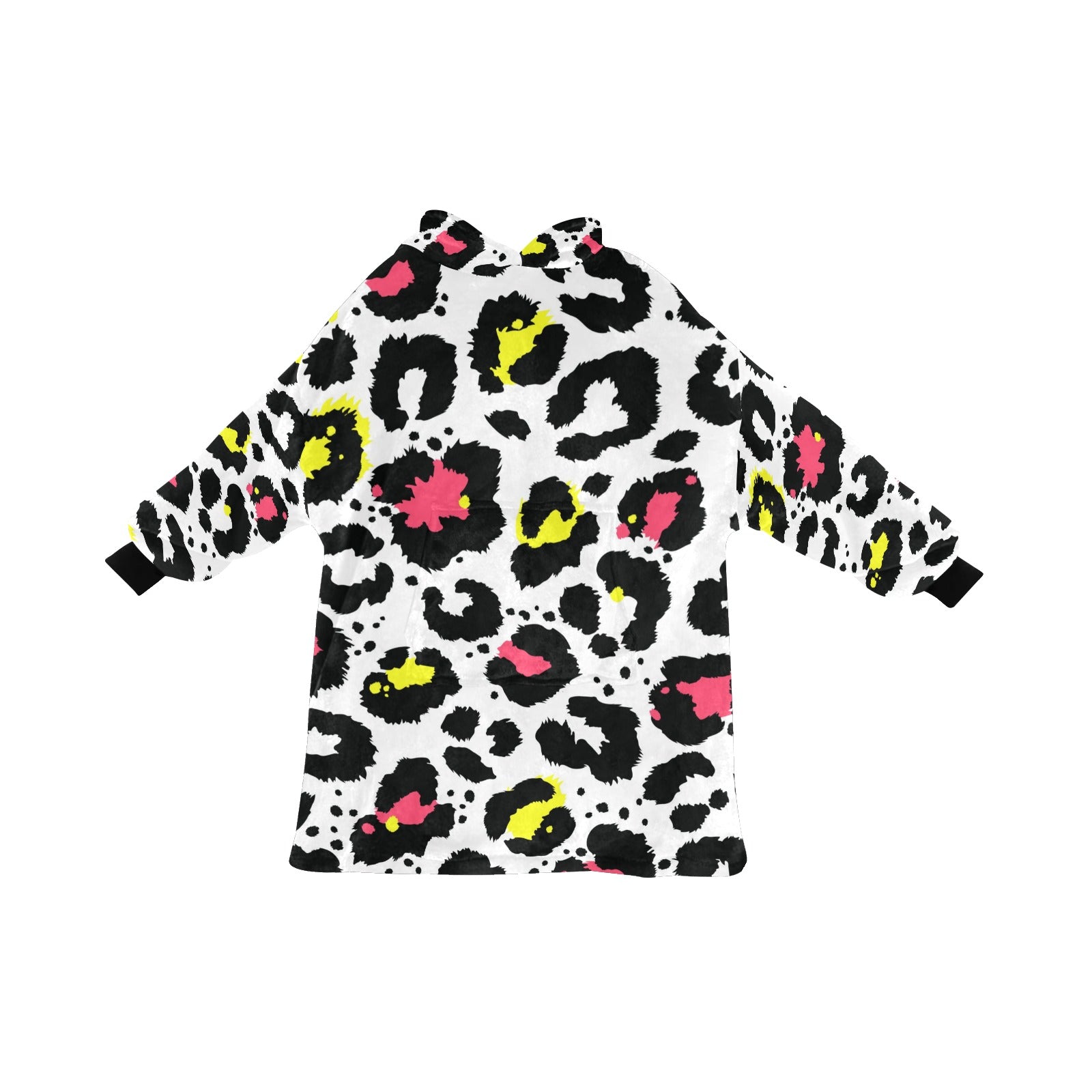 Women's White Leopard Abstract Blanket Hoodie