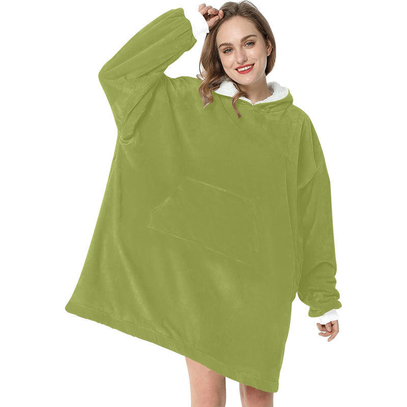 Women's Olive Solid Blanket Hoodie