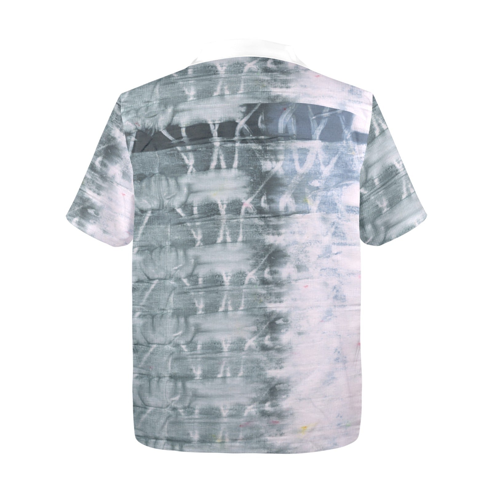 Men's Gray Tie-Dye Abstract Half Sleeve Shirt