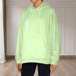 Women's Moss Green Solid Flannel Hoodie