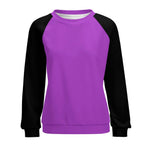 Women's Deep Lilac & Black Solid Sweatshirt