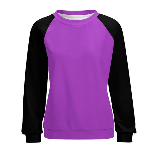 Women's Deep Lilac & Black Solid Sweatshirt